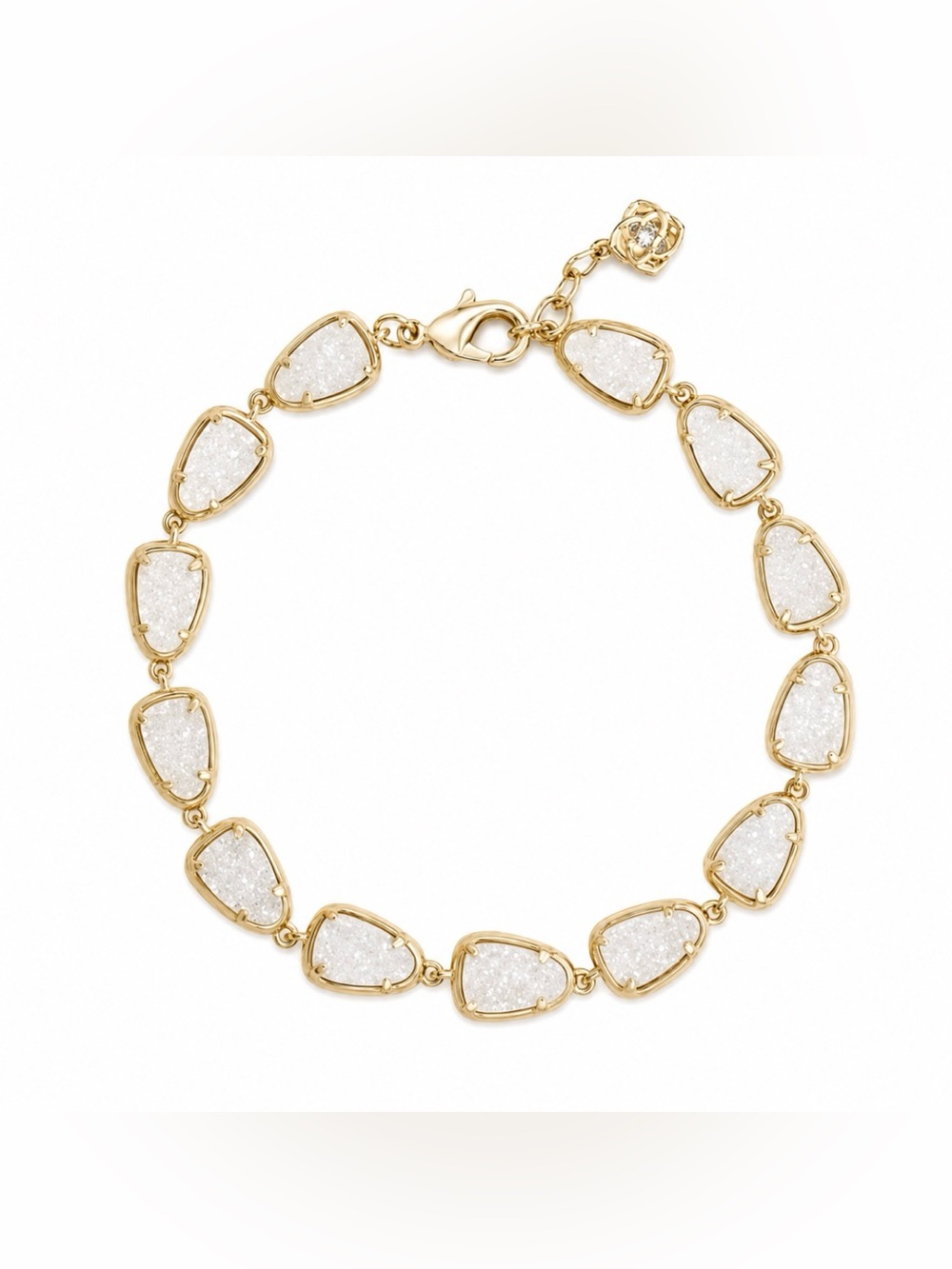Kendra Scott Susanna Gold Tone with White Iridescent Drusy Bracelet